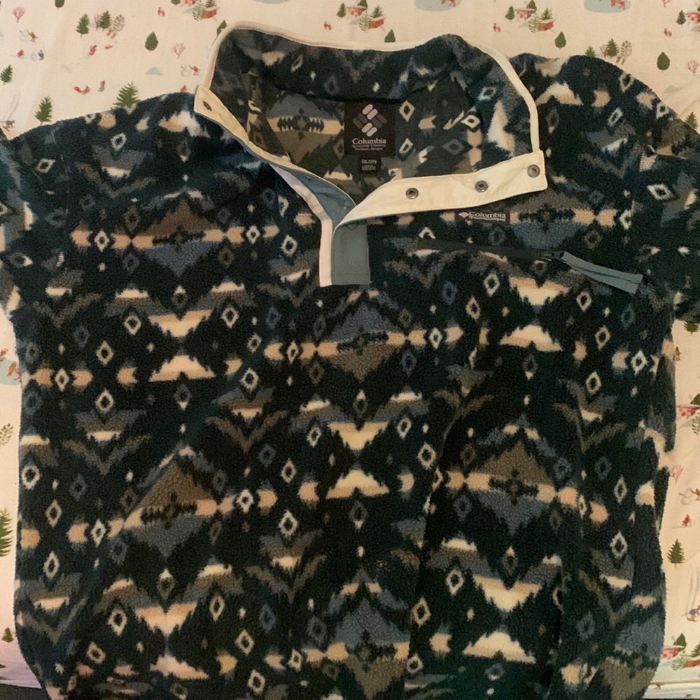Columbia Pullover Aztec Print Retro Look
